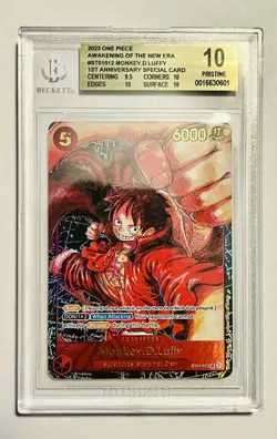 🔥💎One Piece OP05 Monkey D. Luffy 1st Anniversary ST01-012 BGS 10 Pristine - Image 1