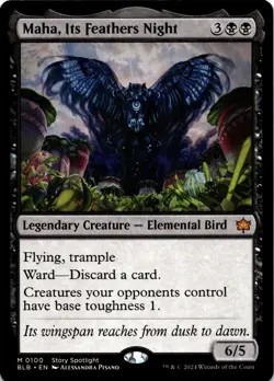 MTG Maha, Its Feathers Night NON FOIL NM M 100 Bloomburrow - Image 1