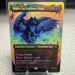 MTG Maha, Its Feathers Night BORDERLESS FOIL Bloomburrow 289 NM - Image 1