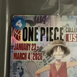 One Piece TCG Luffy College Basketball US Voyage Promo Card SEALED MSG - Image 3