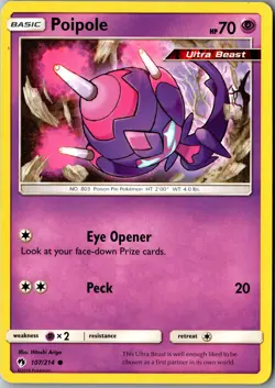 Poipole 107/214 Common SM - Lost Thunder LP Pokemon Card - Image 1