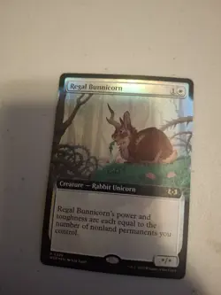 1 x Regal Bunnicorn - Foil - Extended Art - Wilds of Eldraine - NM-Mint - MTG - Image 1