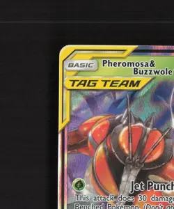 Pheromosa & Buzzwole GX 1/214 Unbroken Bonds Ultra Rare Holo Pokemon Card NM - Image 3