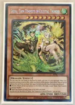 Yugioh! 1x Shiina Twin Tempests of Celestial Thunder BPRO-EN027 Secret Rare NM - Image 1