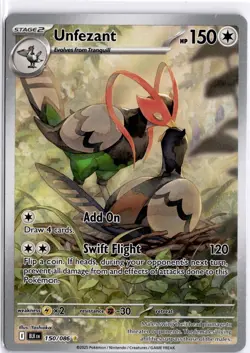 Pokemon TCG SV Black Bolt Unfezant 150/086 Illustration Rare Near Mint - Image 1
