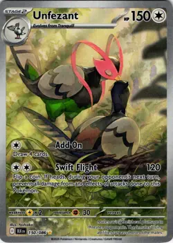 SV11B: Black Bolt Pokemon TCG Unfezant Illustration Rare 150/086 - Image 1