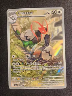 Pokemon TCG SV Black Bolt Unfezant 150/086 Illustration Rare Near Mint - Image 1