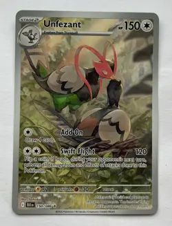 Pokemon TCG Unfezant Illustration Rare Card 150/086 Sv: Black Bolt - Image 1