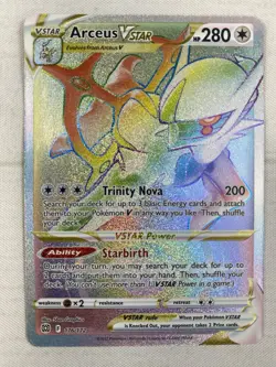 Pokemon TCG - Arceus VSTAR 176/172 - Rainbow Secret Rare Holo Brilliant Stars NM - Image 1
