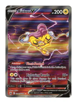 Raikou V GG41/GG70 Crown Zenith: Galarian Gallery Holo Pokemon Card NM - Image 1