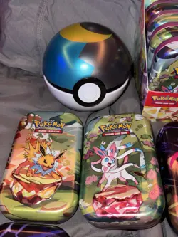 POKEMON TIN LOT OF 23 EMPTY (Coins, Binders, Artwork Cards) - Image 2
