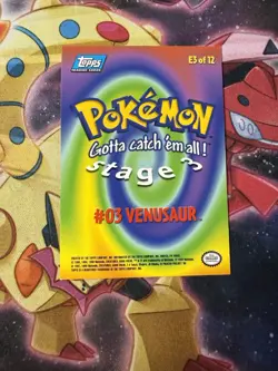 Venusaur E3 of 12 - BLUE LOGO - NON-HOLO - TOPPS POKEMON CARD - Image 2