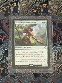 Magic: The Gathering Leaf-Crowned Visionary Rare Creature Dominaria United Gree. - Image 1