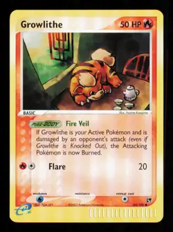 Pokemon Card Growlithe 65/100 Reverse Holo Sandstorm ex Foil Rare EX 1999 - Image 1