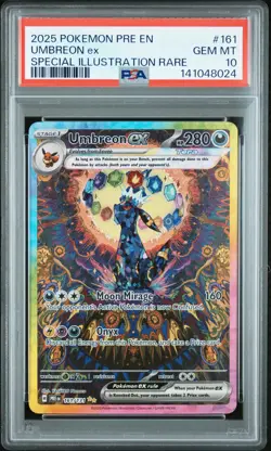 2025 POKEMON PRE EN-PRISMATIC EVOLUTIONS #161 UMBREON EX PSA 10 - Image 1