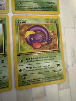 (4) Card Lot - Pokemon TCG 1st Edition (Bellsprout, Meowth, Parasect, Ekans) - Image 4