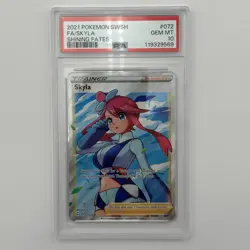 SKYLA 072/072 PSA 10 GEM MINT FULL ART SWORD & SHIELD SHINING FATES POKEMON CARD - Image 1