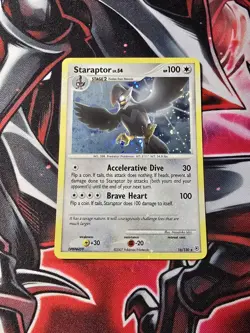 Pokemon Staraptor Holo Card 16/130 Diamond and Pearl Series LP - Image 1