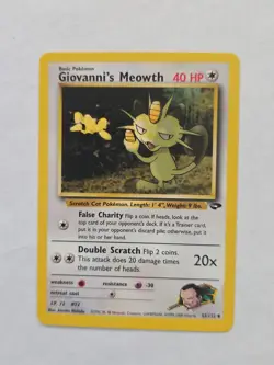 Giovanni’s Meowth 43/132 Pokemon Card Gym Challenge NM - Image 1