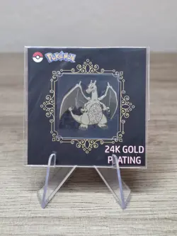 Charizard 24k Gold Plated Sticker Korean Striking Candy Pokemon Rare Card - Image 3