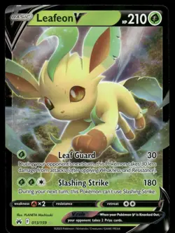 Pokemon Cards Leafeon V 013/159 Crown Zenith Holo Rare V NM - Image 1