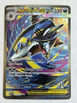 Pokemon Mega Sharpedo Ex 127/094 Mega Evolution Phantasmal Flames SIR - Image 1