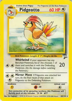 Pidgeotto - 28/130 Base Set 2 - WOTC Unlimited - Pokemon TCG - 2000 - Image 1