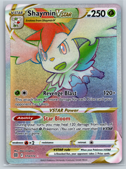Shaymin VStar Pokemon TCG Brilliant Stars Full Art Rainbow Secret Rare 173/172 - Image 1