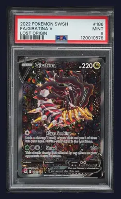 PSA 9 Giratina V Lost Origin Full Alt Art #186 Pokemon 186/196 - Image 1