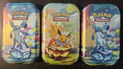 Pokemon TCG Scarlet & Violet Prismatic Evolutions Sealed Mini Tin Lot Of 3 New - Image 1