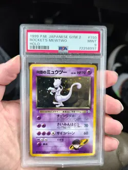 1999 Pokemon Japanese Gym 2 Rocket’s Mewtwo Holo #150 PSA 9 - Image 1