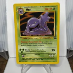 Pokemon TCG Muk #13/62 Holo Rare Fossil Base Set Unlimited WOTC VTG 1999 LP - Image 1