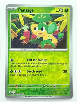 Pansage 004/182 Reverse Holo Common Paradox Rift Pokemon Pack Fresh Near Mint NM - Image 3