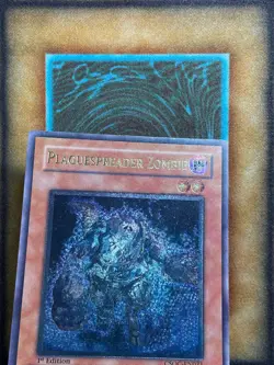 Yugioh GREEN MISPRINT Plaguespreader Zombie CSOC-EN031 Ultimate 1st Edition LP - Image 3