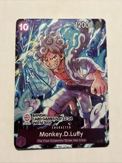 ONE PIECE CARD GAME MONKEY.D.LUFFY P-041 BANDAI CARD GAMES FEST 23-24 WORLD TOUR - Image 1