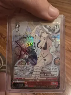 OFFERS OPEN! Weiss Schwarz Azur Lane Aquila SP Full Art Foil Hard Signed Card. - Image 1