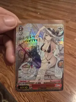 OFFERS OPEN! Weiss Schwarz Azur Lane Aquila SP Full Art Foil Hard Signed Card. - Image 3