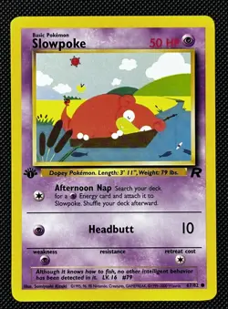 Pokemon Card Slowpoke 67/82 Team Rocket 1st Edition WOTC Near Mint - Image 1
