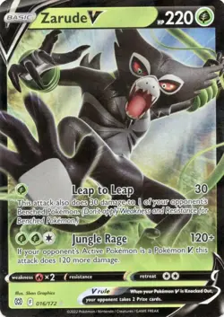 Zarude V - 016/172 - Pokemon Brilliant Stars Sword & Shield Ultra Rare Card NM - Image 1