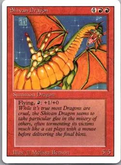 REVISED EDITION Vintage MtG Shivan Dragon - Image 1