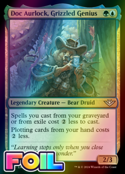 x1 Doc Aurlock, Grizzled Genius OTJ MTG 201 FOIL UNCOMMON M/NM 1x - Image 1