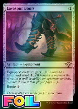 x1 Lavaspur Boots OTJ MTG 243 FOIL UNCOMMON M/NM 1x - Image 1