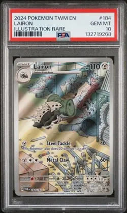 LAIRON #184 PSA 10 • 2024 POKEMON TWM EN-TWILIGHT MASQUERADE ILLUSTRATION RARE - Image 1