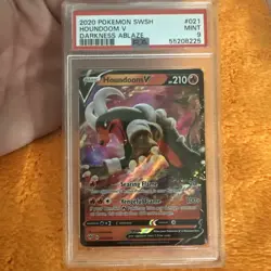 2020 Pokemon SWSH Darkness Ablaze #021 Houndoom V PSA 9 Mint - Image 1