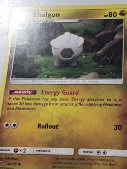 Shelgon 43/70 VLP - Yuka Morii Clay Art - Dragon Majesty Pokemon Card - Image 2