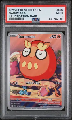 2025 POKEMON BLK EN-BLACK BOLT ILLUSTRATION RARE #097 DARUMAKA PSA 9 - Image 1