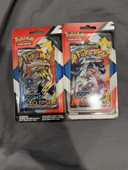 2 Pokemon Cosmic Eclipse & Chilling Reign 2 pack Blister w/ pin - Sealed - Image 1