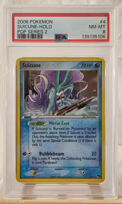 2006 Pokemon EX POP Series 2 Suicune-Holo #4 PSA NM-MT 8 - Image 1