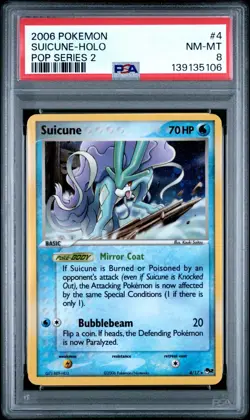 2006 Pokemon EX POP Series 2 Suicune-Holo #4 PSA NM-MT 8 - Image 3