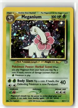Meganium ⭐ 10/111 Holo Rare Neo Genesis 2000 Pokemon NM/LP - Image 1